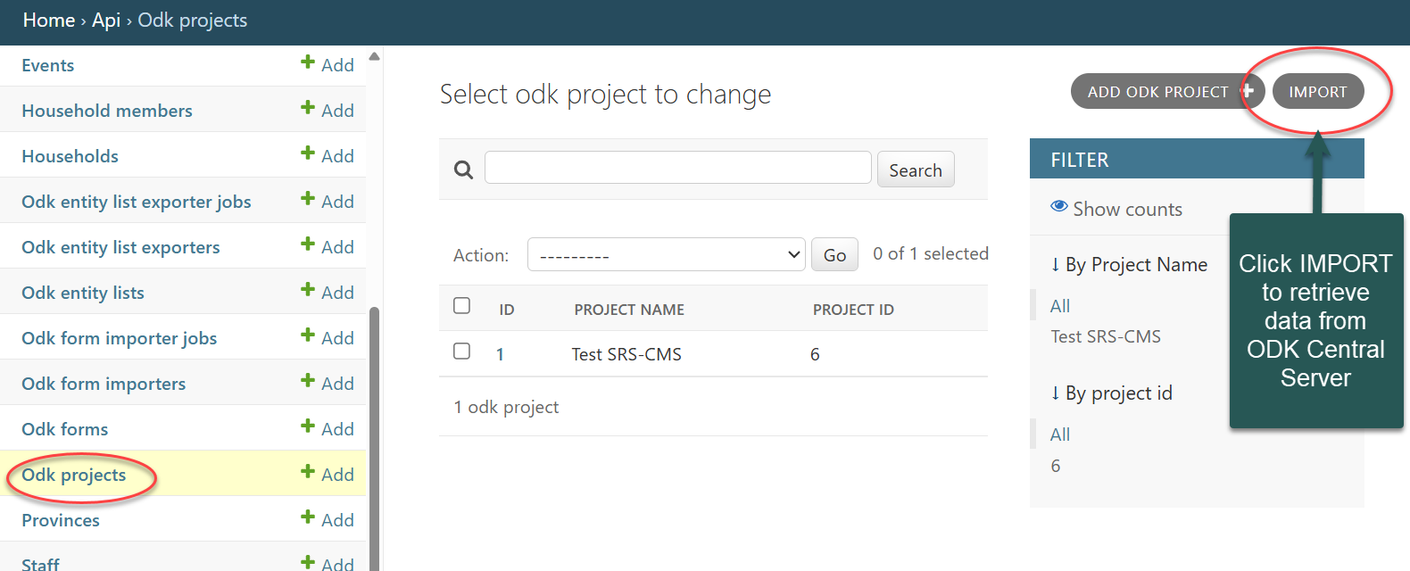 SRS-CMS Synchronize on demand