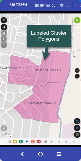 Qfield data collector view: Cluster Polygon