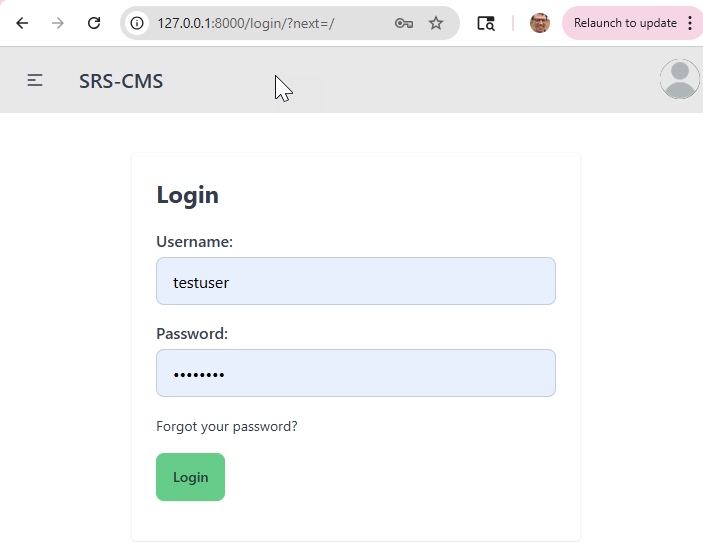 SRS-CMS Login